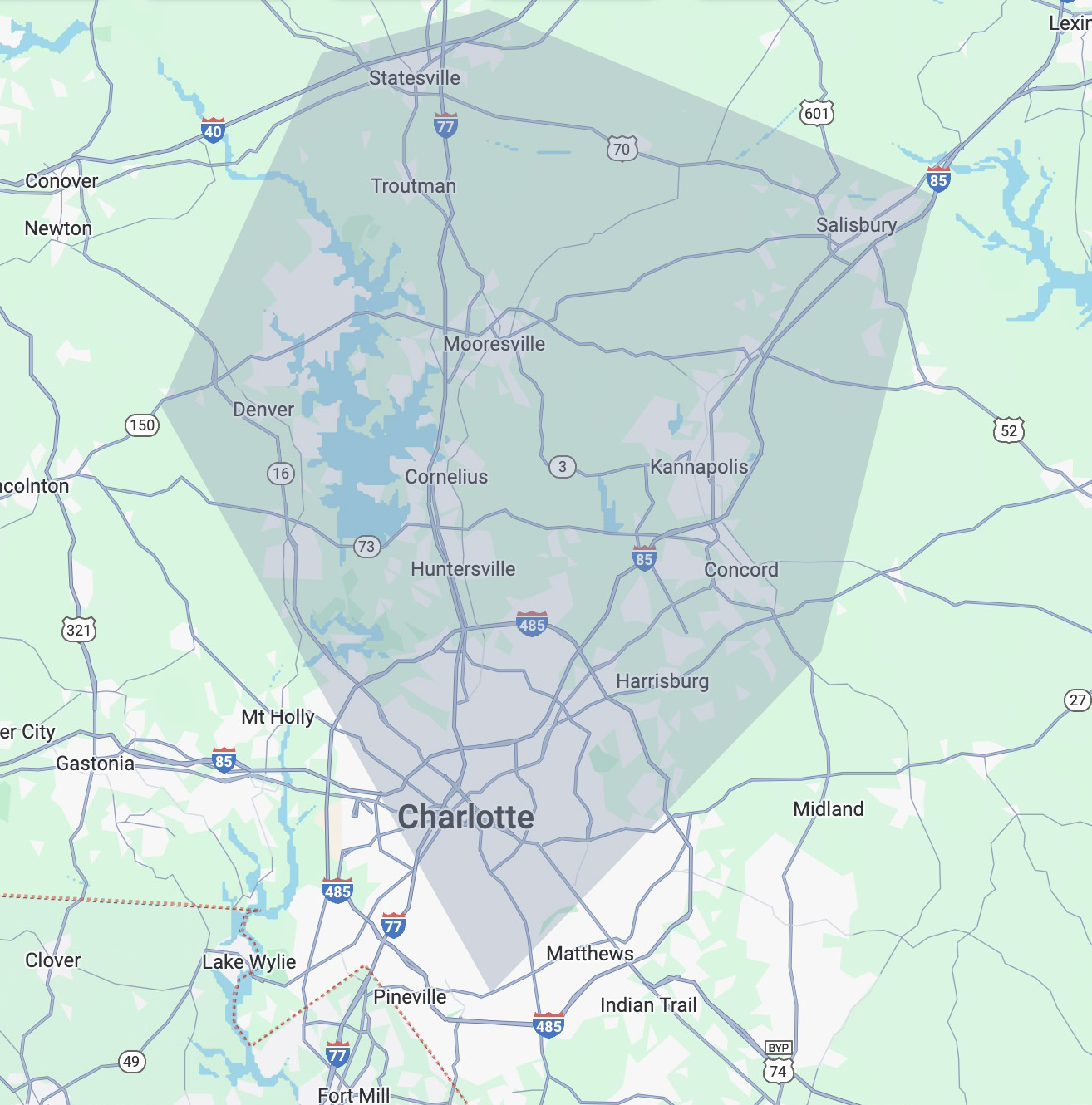 Map of Shay Shay Service Area 
